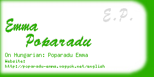 emma poparadu business card